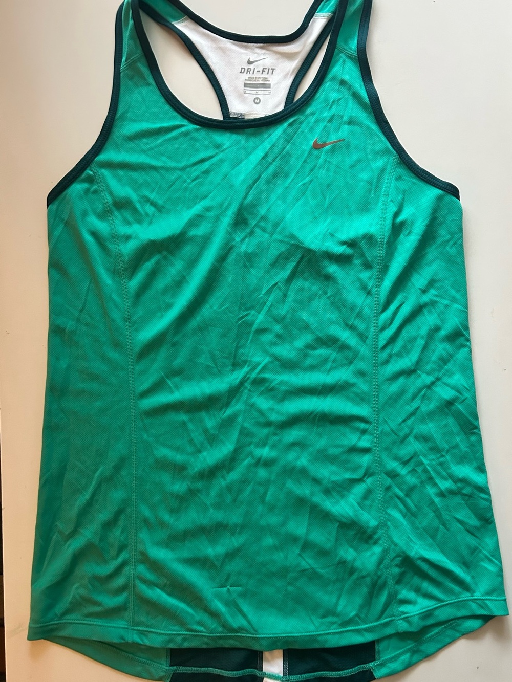 Nike womens Dri-FIT Swim Tank - Teal with Dark Trim